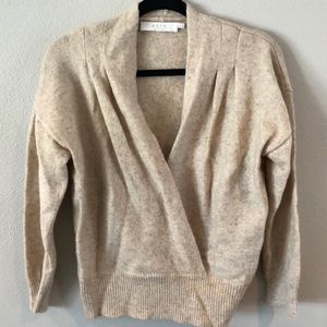 Astr The Label Pleated Wrap Front Sweater